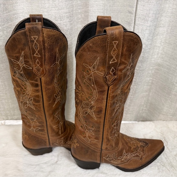 Laredo Women’s 7 Brown Embroidered Cowboy Boot - Picture 4 of 7